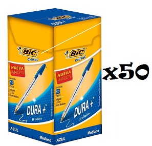 BOLIG BIC X 50 T/G AZUL TRANSP