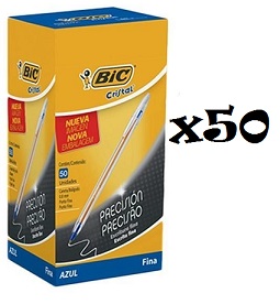BOLIG BIC X 50 T/F AZUL 