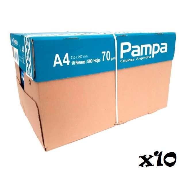 RESMA X 10 CAJA PAMPA A4 70G 