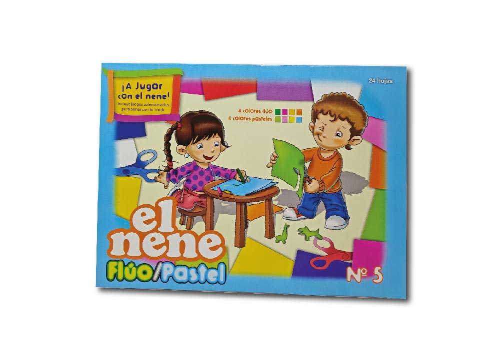 BLOCK CART COL FLUOR EL NENE X 24 