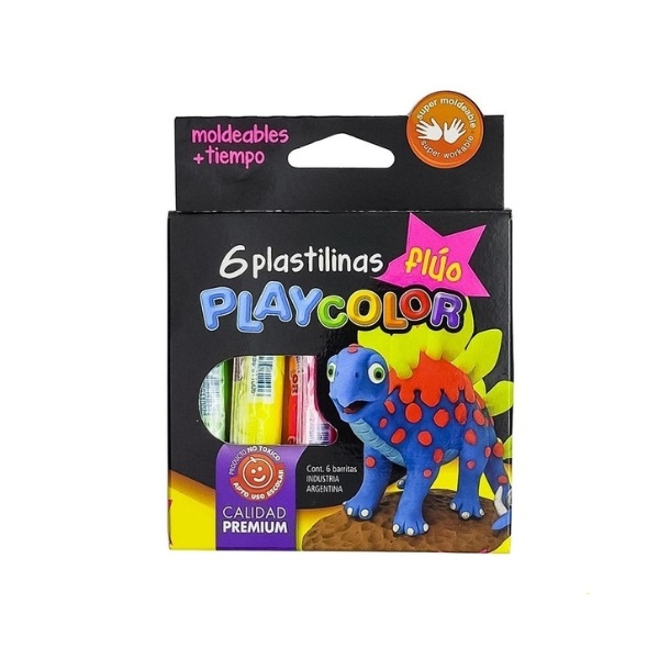 PLASTILINA X 6 PLAYCOLOR FLUOR
